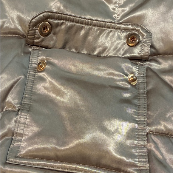 Charter Club Gold Puffer Vest with Faux Fur Removable Hood - Picture 4 of 7